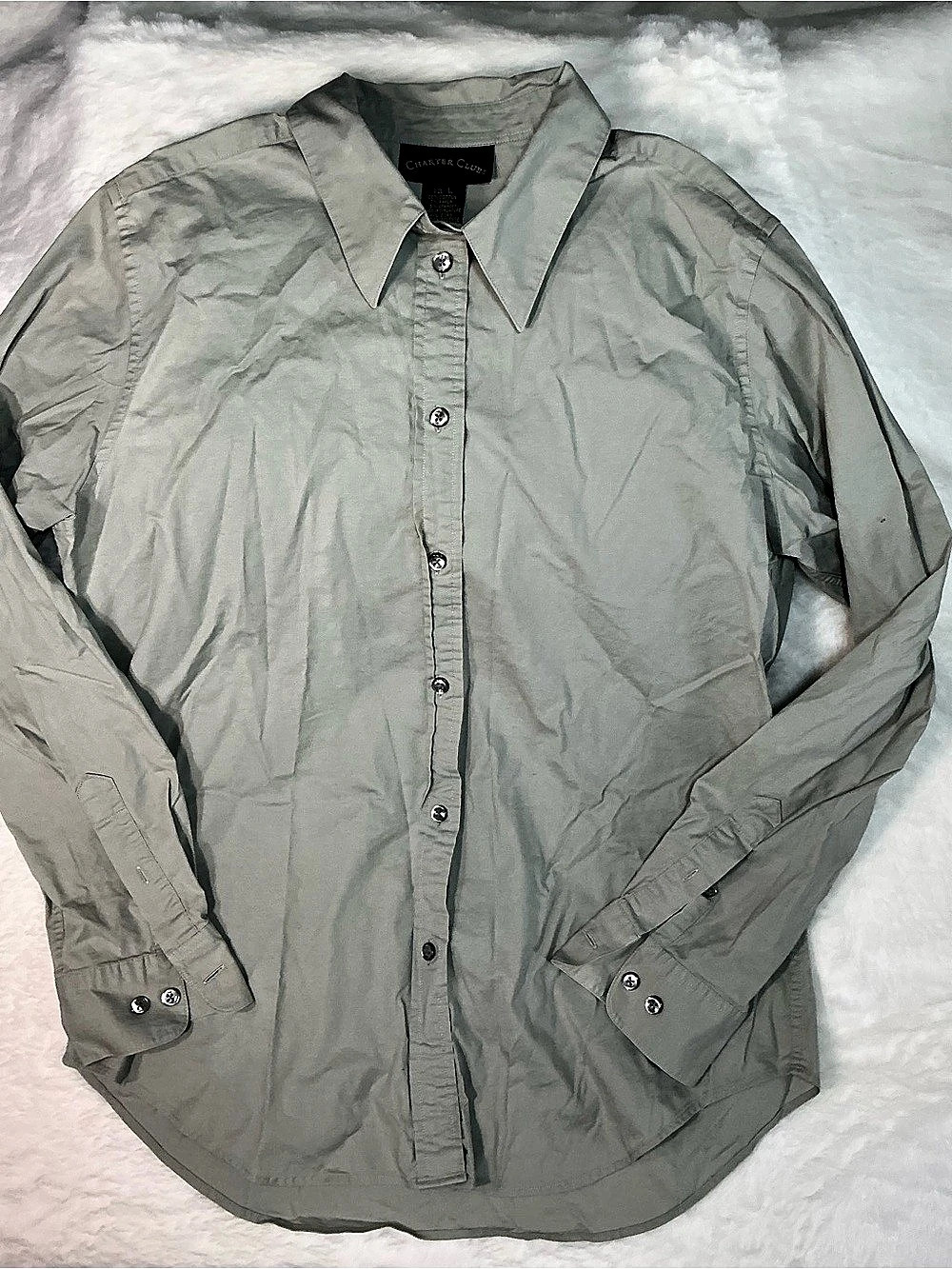 Charter Club Button Down Shirt in Green XL Like New